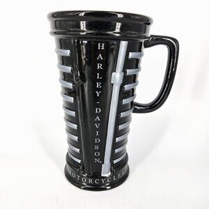 Harley Davidson Coffee Cup Mug Black Relief Ceramic 18 Oz Tall Latte Beer Gift